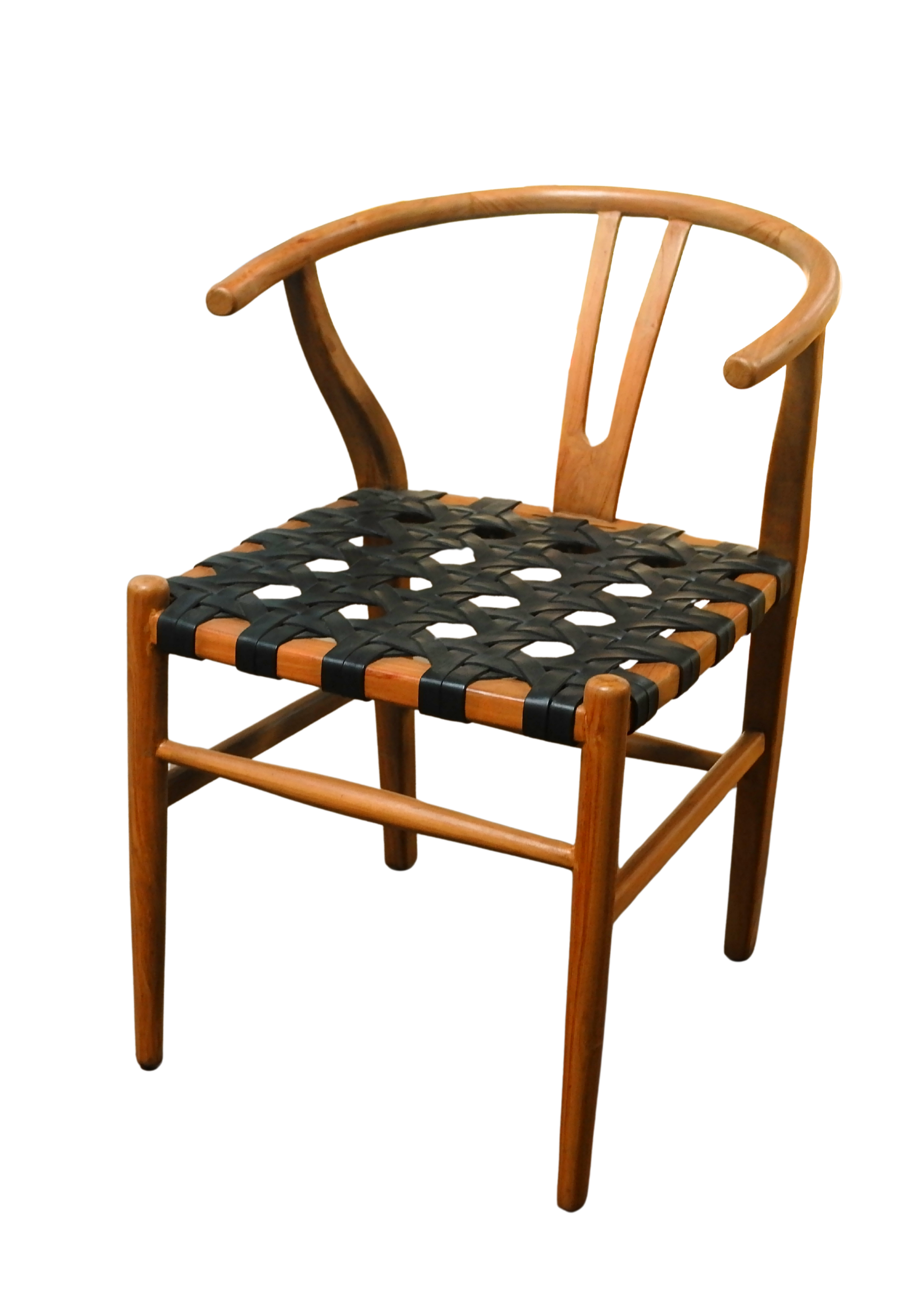 LEATHER WISHBONE DINING CHAIR